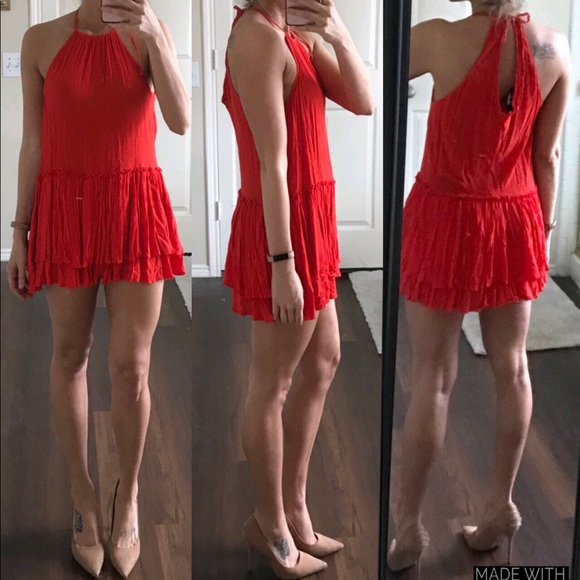 Lulus Dresses & Skirts - Lulu’s red orange shirt dress